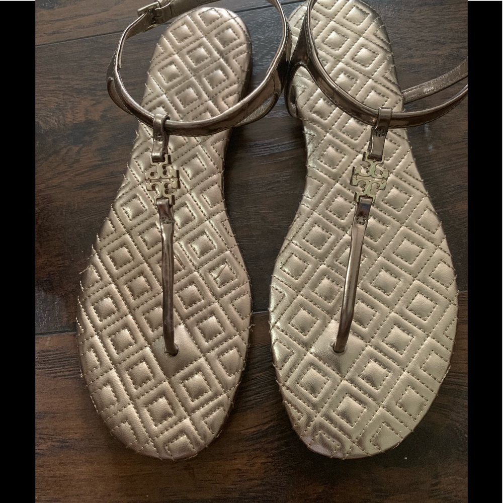 Authentic metallic ToryBurch sandals